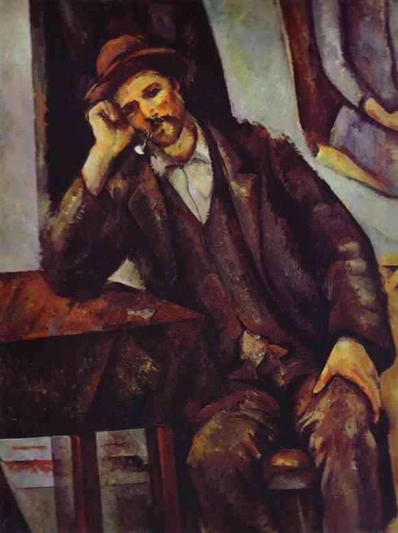 Paul Cezanne Man Smoking a Pipe